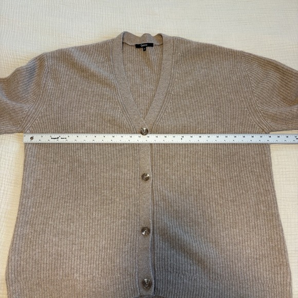 Quince Mongolian Cashmere Oversized Boyfriend Cardigan Sweater Sz XL Oatmeal - Picture 6 of 8